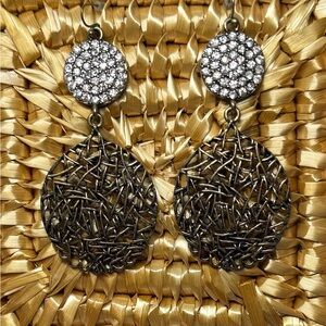 Elegant BoHo Crystal and Bronze Dangle Earrings